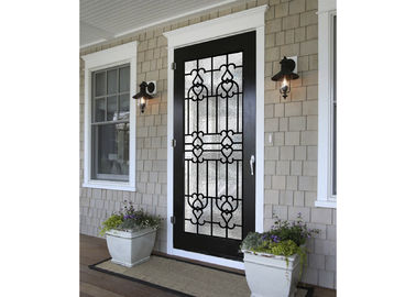 O vidro embutido elegante do ferro forjado/vidro decorativo da porta para a mão de construção forjou texturas