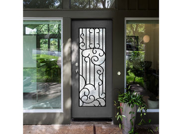 A porta de vidro do ferro forjado distintivo da personalização introduz a resistência excelente do clima
