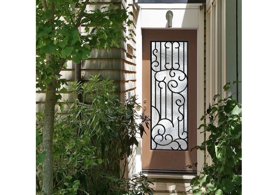 A porta de vidro do ferro forjado distintivo da personalização introduz a resistência excelente do clima