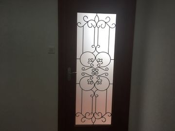 Portas de entrada de vidro dadas forma ovais do ferro, portas antissépticas do ferro forjado com vidro