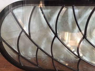 O vidro chanfrado da arte do Translucency almofada a curva/horizontalmente o tamanho do costume da forma