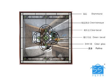 Da estrutura decorativa da cavidade do vidro de janela do banheiro do teste padrão estilo original moderno
