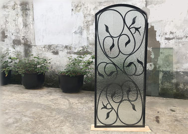 Inserções de vidro da porta do ferro forjado da prevenção de oxidação, portas ocas do vidro do ferro