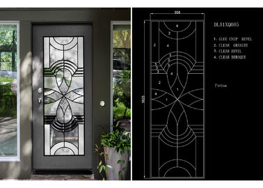 Arte simples de vidro decorativa feita sob encomenda elegante da difusão de Windows da porta de entrada da luz natural